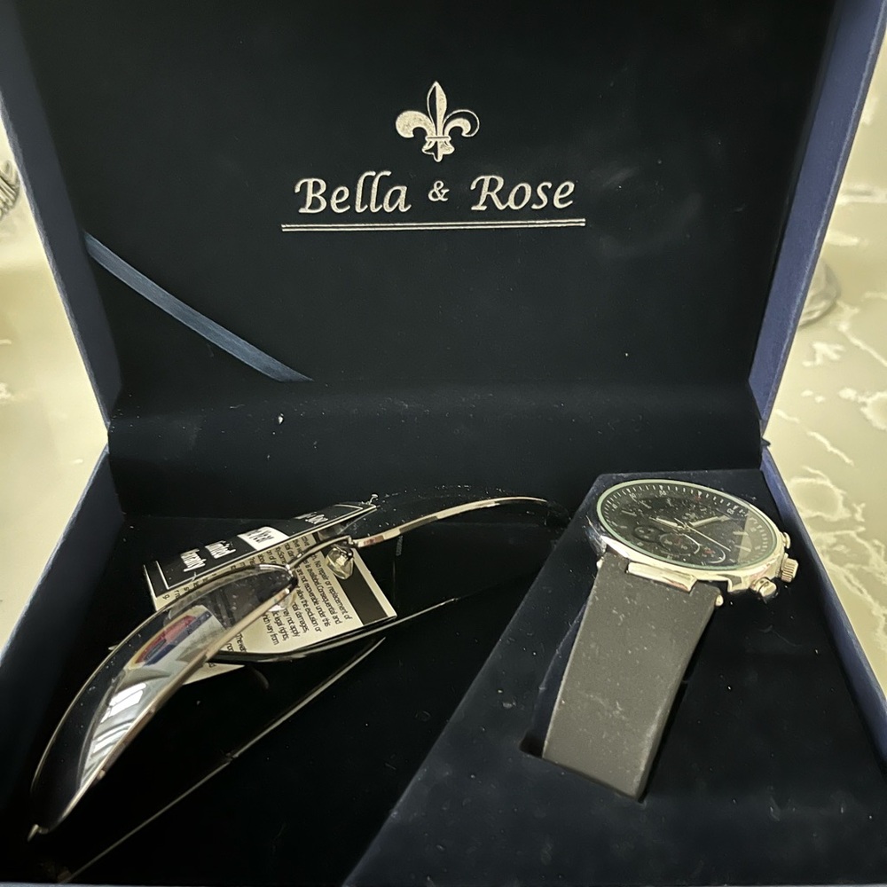 Bella & Rose Men’s Watch and Sunglasses Gift Set